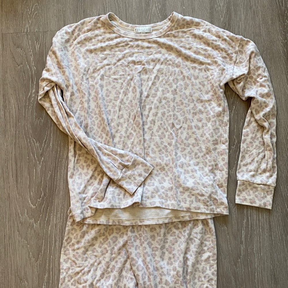 PJ salvage leopard pajama set